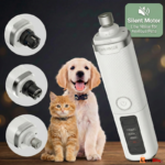 Silent Electric Pet Nail Grinder for Dogs & Cats – 10,000 RPM, LED Light, USB Rechargeable
