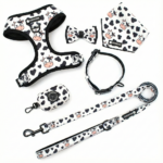 Customized Cow Print Dog Harness & Leash Set – Personalized Logo Pet Collars, Leashes & Harnesses (Wholesale)