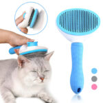 Factory Custom Dog and Cat Hair One Key Remove Hair Comb Pet Massage Shedding Remover Pet Self Cleaning Cat Grooming Brush