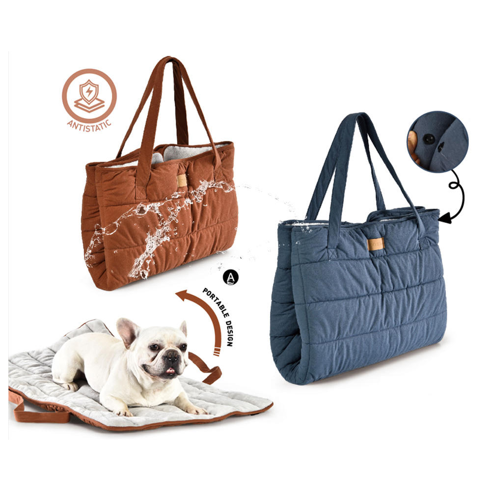 1 3-in-1 Quilted Pet Carrier Shoulder Bag – Water-Repellent Anti-Static Dog & Cat Travel Bag (Wholesale) - Image 1