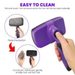 Elecpet OEM & ODM Manufacturer Cat Dog Pet Hair Grooming Shedding Self Cleaning Slicker Brush Products Cat Combing - Image 2