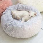 Super Soft Plush Round Donut Pet Bed – Washable Fluffy Cushion for Dogs & Cats (Wholesale) - Image 2
