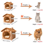 Foldable Pet House with Removable Washable Cover – Cozy Cat & Puppy Cave Sofa Bed (Wholesale) - Image 2