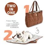 3-in-1 Quilted Pet Carrier Shoulder Bag – Water-Repellent Anti-Static Dog & Cat Travel Bag (Wholesale) - Image 3