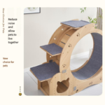 Doe Pet Wooden Cat Exercise Running Wheel – Indoor Fitness Treadmill & Climbing Frame (Wholesale) - Image 3