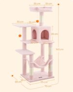 Luxury Large Multi-Level Wooden Cat Tree Tower with Hammock & Scratcher (Wholesale) - Image 4