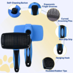Elecpet OEM & ODM Manufacturer Cat Dog Pet Hair Grooming Shedding Self Cleaning Slicker Brush Products Cat Combing - Image 5